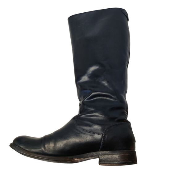 Frye Melissa Black Smooth Leather Knee High Button Back Zip Riding Boots 8 - Picture 4 of 15